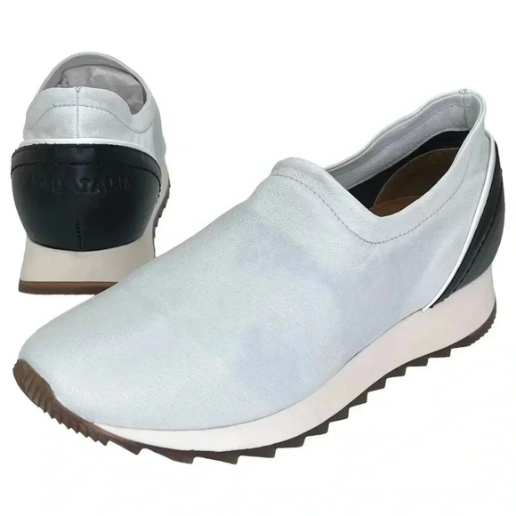 Aquatalia Daelyn Nappa Leather Slip On Hidden Heel Womens Sneakers Size 7.5M - Picture 8 of 12